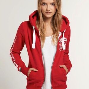 Superdry women's Track & Field zip hoodie Red